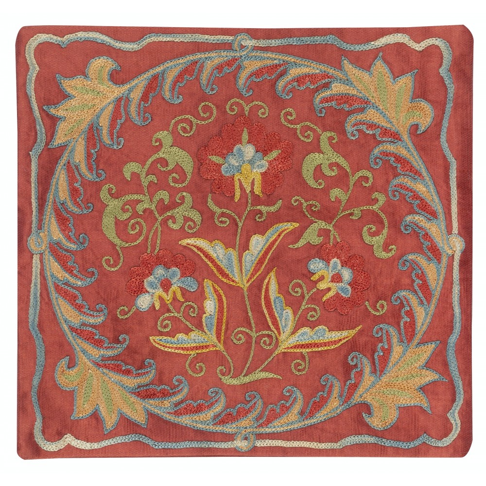 Embroidered All Silk Throw Pillow Cover. Traditional Cushion. Suzani Pillowcase Embroidered All Silk Throw Pillow Cover. Traditional Cushion. Suzani Pillowcase