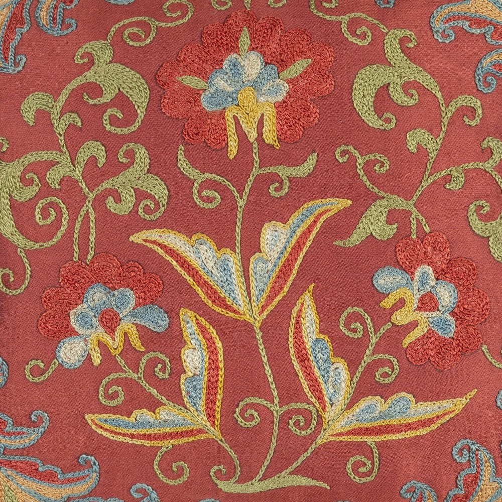 Embroidered All Silk Throw Pillow Cover. Traditional Cushion. Suzani Pillowcase Embroidered All Silk Throw Pillow Cover. Traditional Cushion. Suzani Pillowcase