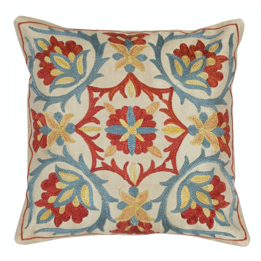 Embroidered All Silk Toss Pillow Cover. Traditional Cushion. Suzani Pillowcase Embroidered All Silk Toss Pillow Cover. Traditional Cushion. Suzani Pillowcase