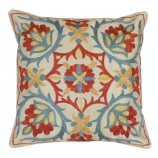 Embroidered All Silk Toss Pillow Cover. Traditional Cushion. Suzani Pillowcase