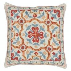 Embroidered 100% Silk Cushion Cover. Suzani Textile Accent Pillow. Handmade Throw Pillow