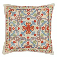 Embroidered 100% Silk Cushion Cover. Traditional Accent Pillow. Uzbek Handmade Throw Pillow