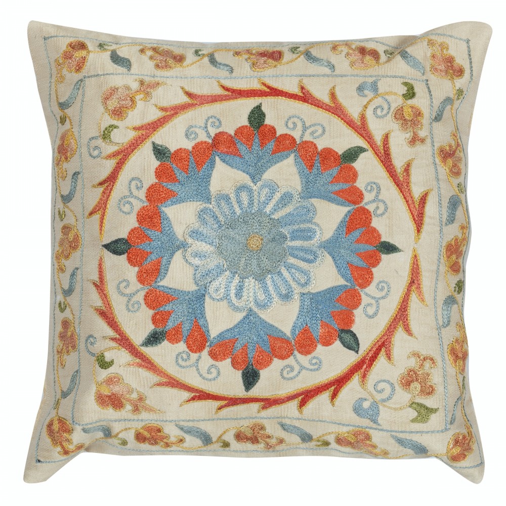 Embroidered 100% Silk Throw Pillow Cover. Traditional Cushion. Handmade Pillowcase Embroidered 100% Silk Throw Pillow Cover. Traditional Cushion. Handmade Pillowcase