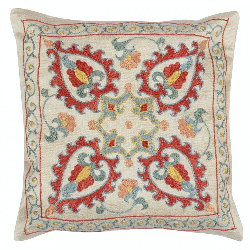 Embroidered 100% Silk Cushion Cover. Traditional Lace Pillow. Accent Pillow Embroidered 100% Silk Cushion Cover. Traditional Lace Pillow. Accent Pillow
