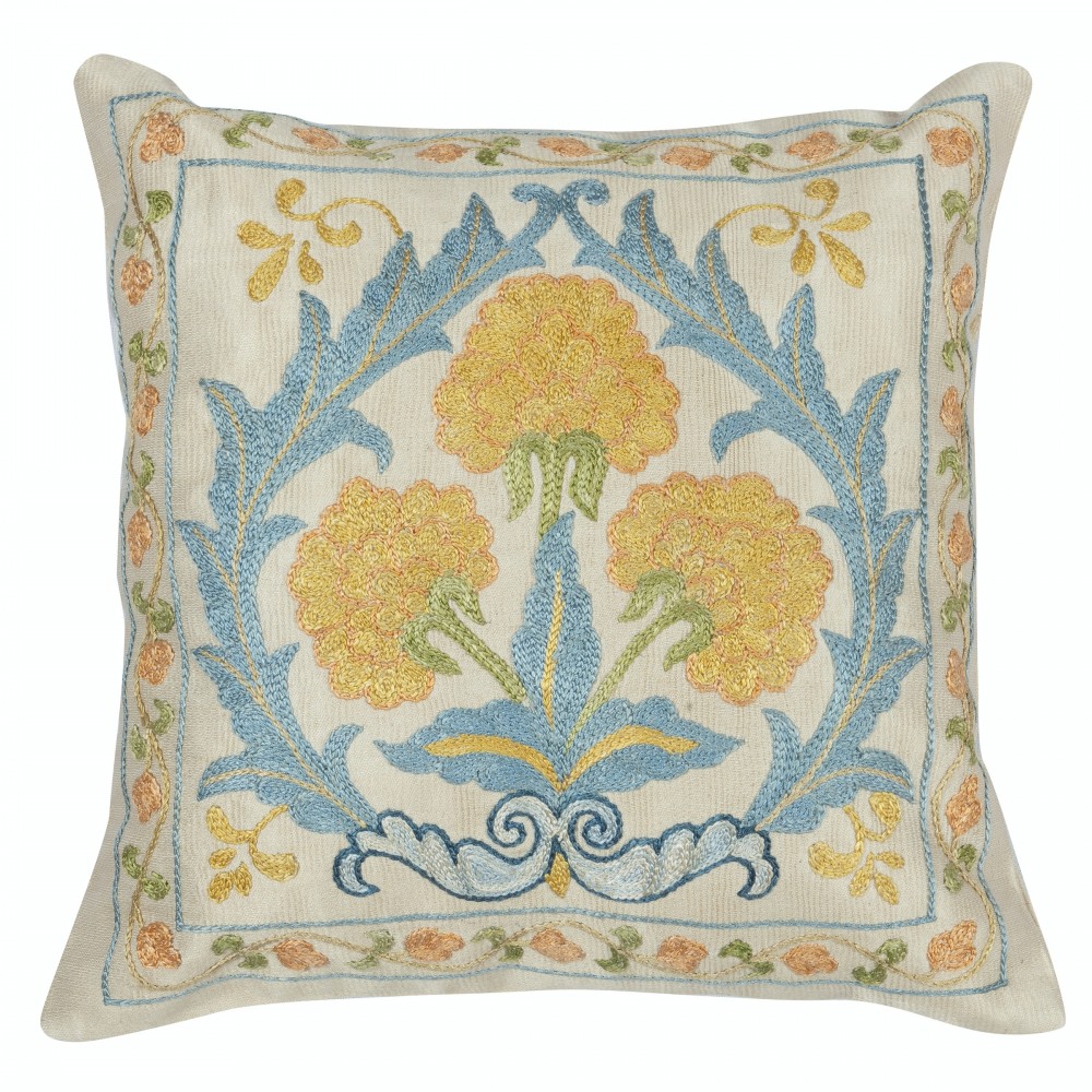 100% Silk Cushion Cover. Traditional Throw Pillow. Embroidered Accent Pillow 100% Silk Cushion Cover. Traditional Throw Pillow. Embroidered Accent Pillow