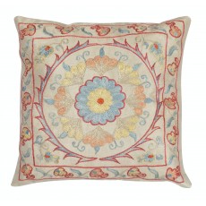 100% Silk Cushion Cover. Traditional Throw Pillow. Embroidered Accent Pillow