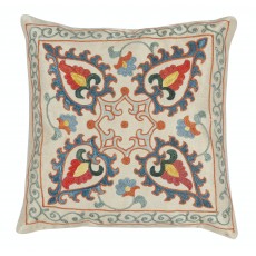All Silk Cushion Cover. Traditional Throw Pillow. Embroidered Accent Pillow