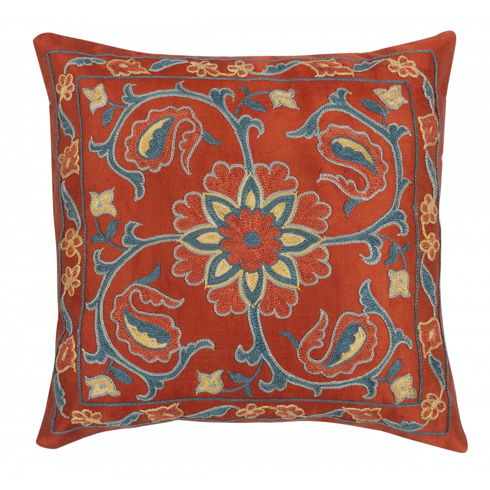 All Silk Cushion Cover. Traditional Toss Pillow. Embroidered Accent Pillow. All Silk Cushion Cover. Traditional Toss Pillow. Embroidered Accent Pillow.