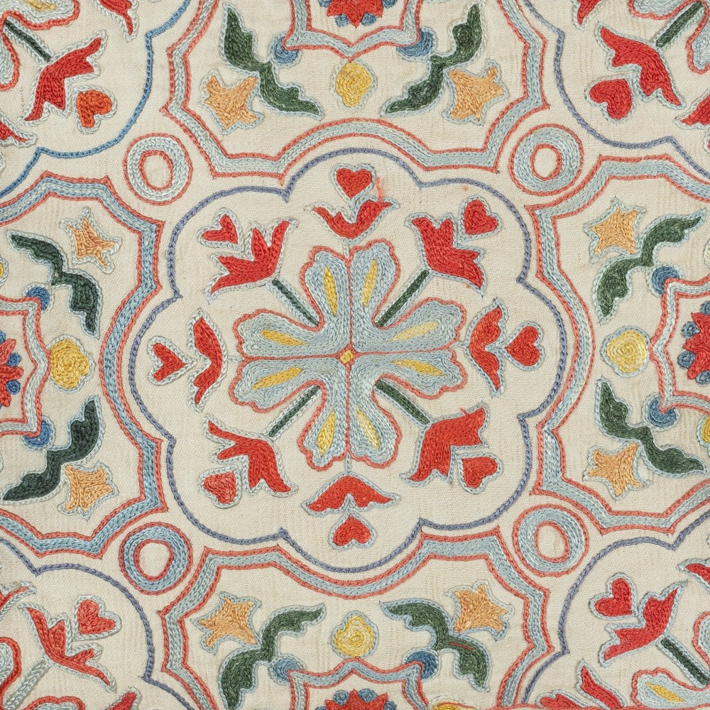 Hand Embroidered All Silk Throw Pillow Cover. Traditional Cushion. Suzani Pillowcase