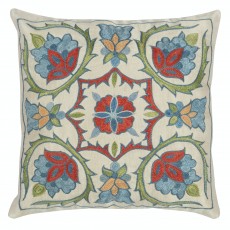 100% Silk Accent Pillow Cover. Traditional Throw Pillow. Embroidered Toss Pillow