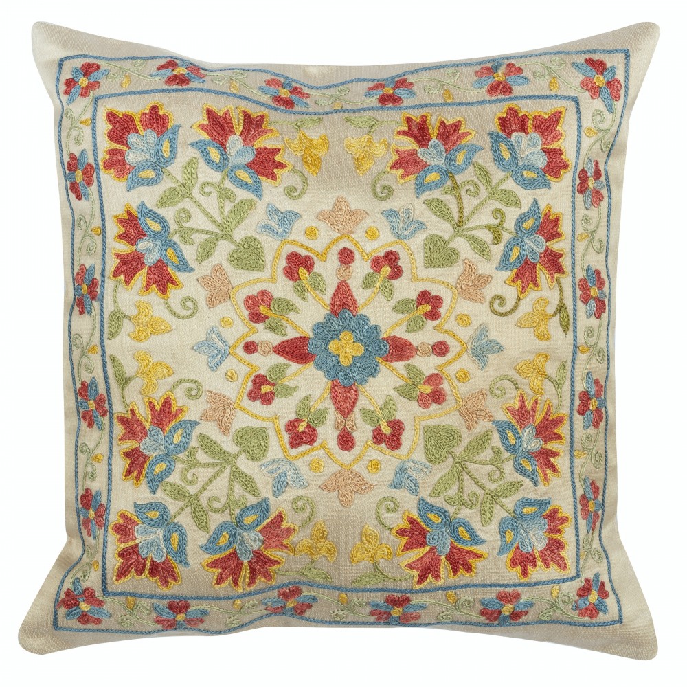 100% Silk Cushion Cover. Traditional Throw Pillow. Embroidered Accent Pillow 100% Silk Cushion Cover. Traditional Throw Pillow. Embroidered Accent Pillow