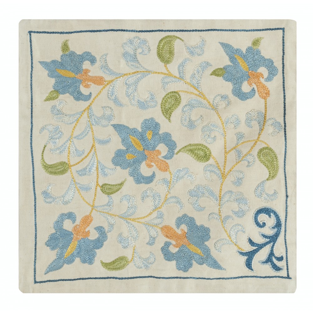 100% Silk Accent Pillow Cover. Traditional Cushion Cover. Hand Embroidered Pillowcase 100% Silk Accent Pillow Cover. Traditional Cushion Cover. Hand Embroidered Pillowcase