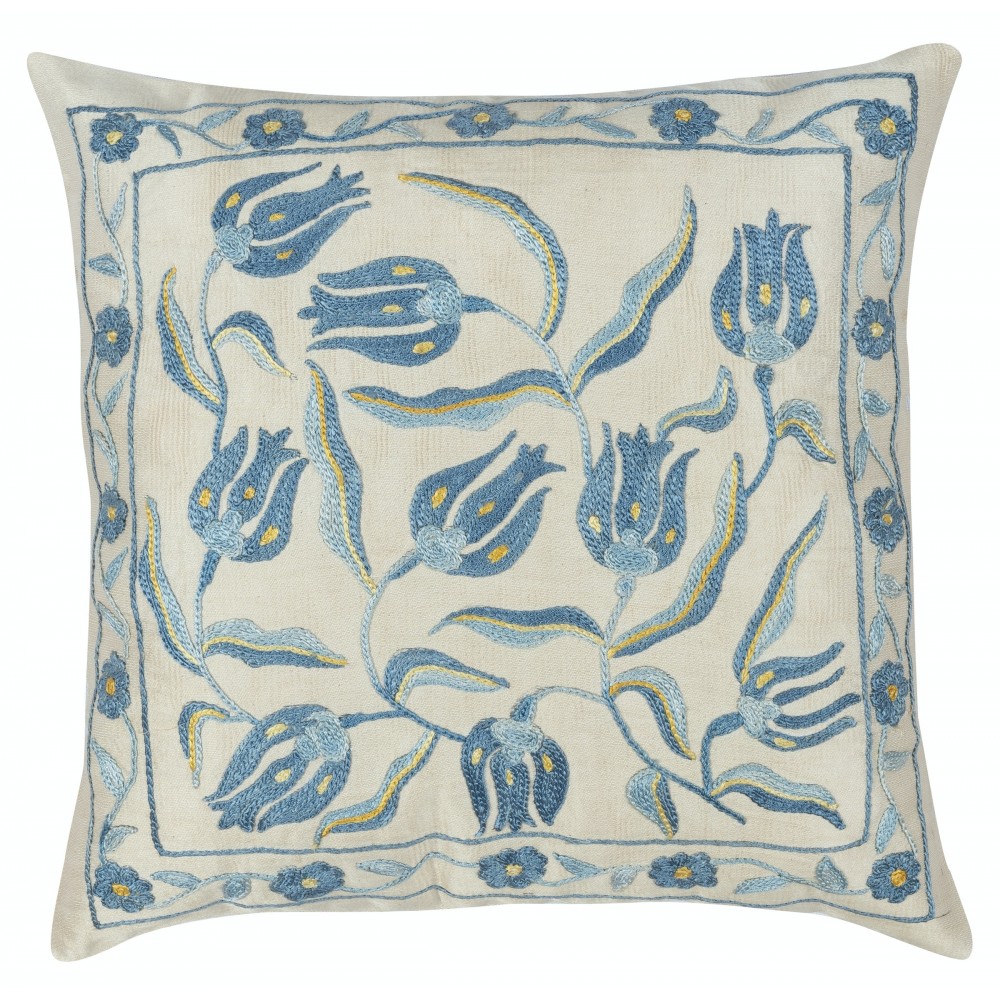 Embroidered 100% Silk Throw Pillow Cover. Traditional Cushion. Handmade Pillowcase Embroidered 100% Silk Throw Pillow Cover. Traditional Cushion. Handmade Pillowcase