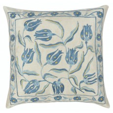Embroidered 100% Silk Throw Pillow Cover. Traditional Cushion. Handmade Pillowcase