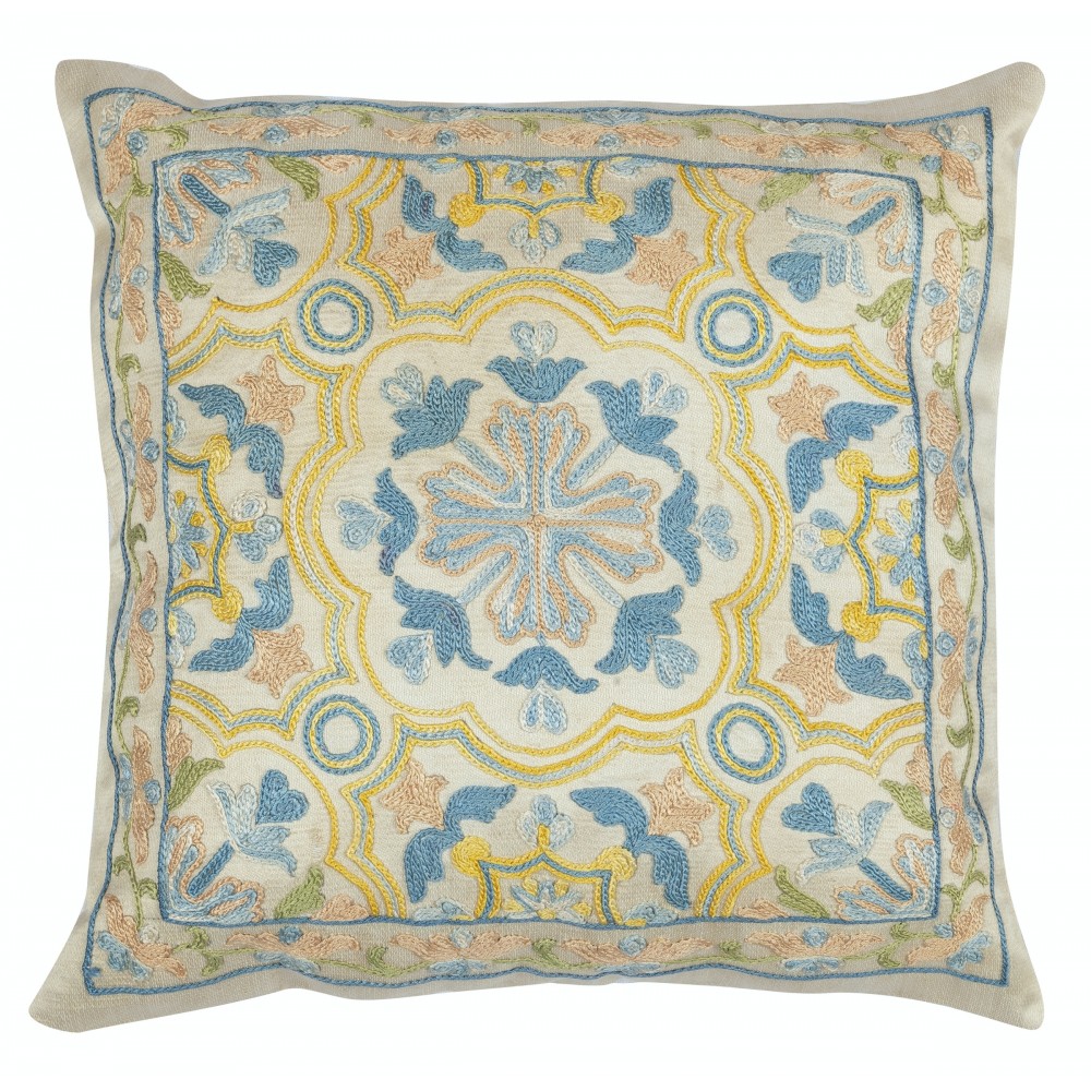Embroidered 100% Silk Cushion Cover. Traditional Accent Pillow. Handmade Throw Pillow Embroidered 100% Silk Cushion Cover. Traditional Accent Pillow. Handmade Throw Pillow