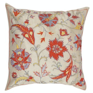 SET OF 2 - 100% Silk Cushion Covers. Embroidered Accent Pillows. Traditional Throw Pillows