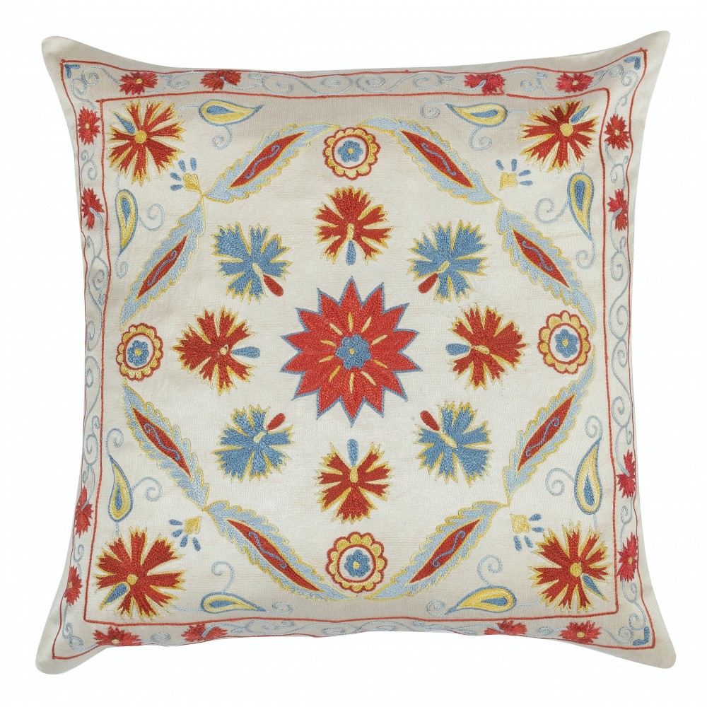 SET OF 2 - 100% Silk Cushion Covers. Embroidered Accent Pillows. Suzani Throw Pillows SET OF 2 - 100% Silk Cushion Covers. Embroidered Accent Pillows. Suzani Throw Pillows