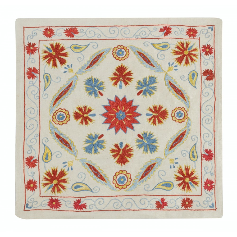 SET OF 2 - 100% Silk Cushion Covers. Embroidered Accent Pillows. Suzani Throw Pillows SET OF 2 - 100% Silk Cushion Covers. Embroidered Accent Pillows. Suzani Throw Pillows