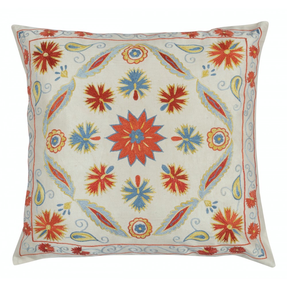SET OF 2 - 100% Silk Cushion Covers. Embroidered Accent Pillows. Suzani Throw Pillows SET OF 2 - 100% Silk Cushion Covers. Embroidered Accent Pillows. Suzani Throw Pillows