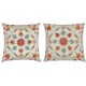 SET OF 2 - 100% Silk Cushion Covers. Embroidered Accent Pillows. Suzani Throw Pillows SET OF 2 - 100% Silk Cushion Covers. Embroidered Accent Pillows. Suzani Throw Pillows