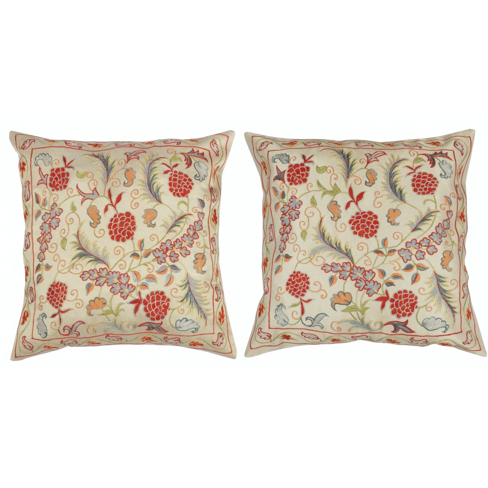 SET OF 2 - 100% Silk Accent Pillow Covers. Embroidered Cushions. Handmade Throw Pillows. Traditional Toss Pillows SET OF 2 - 100% Silk Accent Pillow Covers. Embroidered Cushions. Handmade Throw Pillows. Traditional Toss Pillows