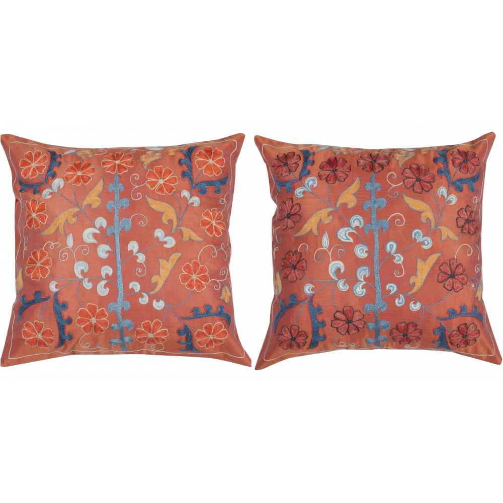 SET OF 2 - Embroidered 100% Silk Cushion Covers. Handmade Accent Pillows. Traditional Pillowcases. Lace Pillows SET OF 2 - Embroidered 100% Silk Cushion Covers. Handmade Accent Pillows. Traditional Pillowcases. Lace Pillows