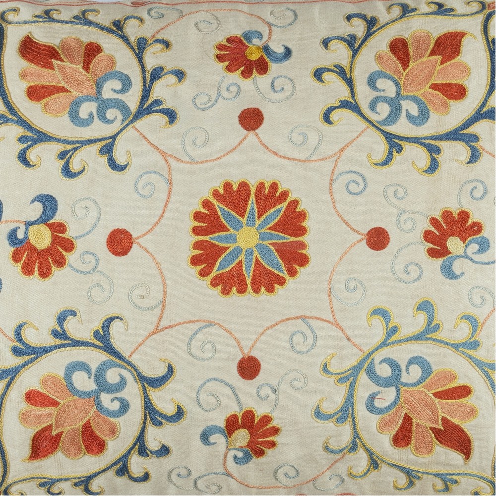 100% Silk Embroidered Lumbar Pillow Cover. Traditional Accent Pillow. Uzbek Cushion Cover 100% Silk Embroidered Lumbar Pillow Cover. Traditional Accent Pillow. Uzbek Cushion Cover