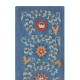 Embroidered 100% Silk Wall Hanging. Blue Traditional Tapestry Embroidered 100% Silk Wall Hanging. Blue Traditional Tapestry