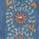 Embroidered 100% Silk Wall Hanging. Blue Traditional Tapestry Embroidered 100% Silk Wall Hanging. Blue Traditional Tapestry