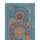 100% Silk Wall Hanging. Wall Decor. Blue Traditional Embroidered Tapestry 100% Silk Wall Hanging. Wall Decor. Blue Traditional Embroidered Tapestry
