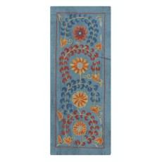 100% Silk Wall Hanging. Wall Decor. Blue Traditional Embroidered Tapestry