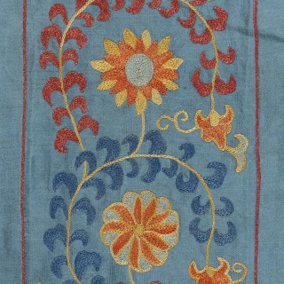 100% Silk Wall Hanging. Wall Decor. Blue Traditional Embroidered Tapestry 100% Silk Wall Hanging. Wall Decor. Blue Traditional Embroidered Tapestry