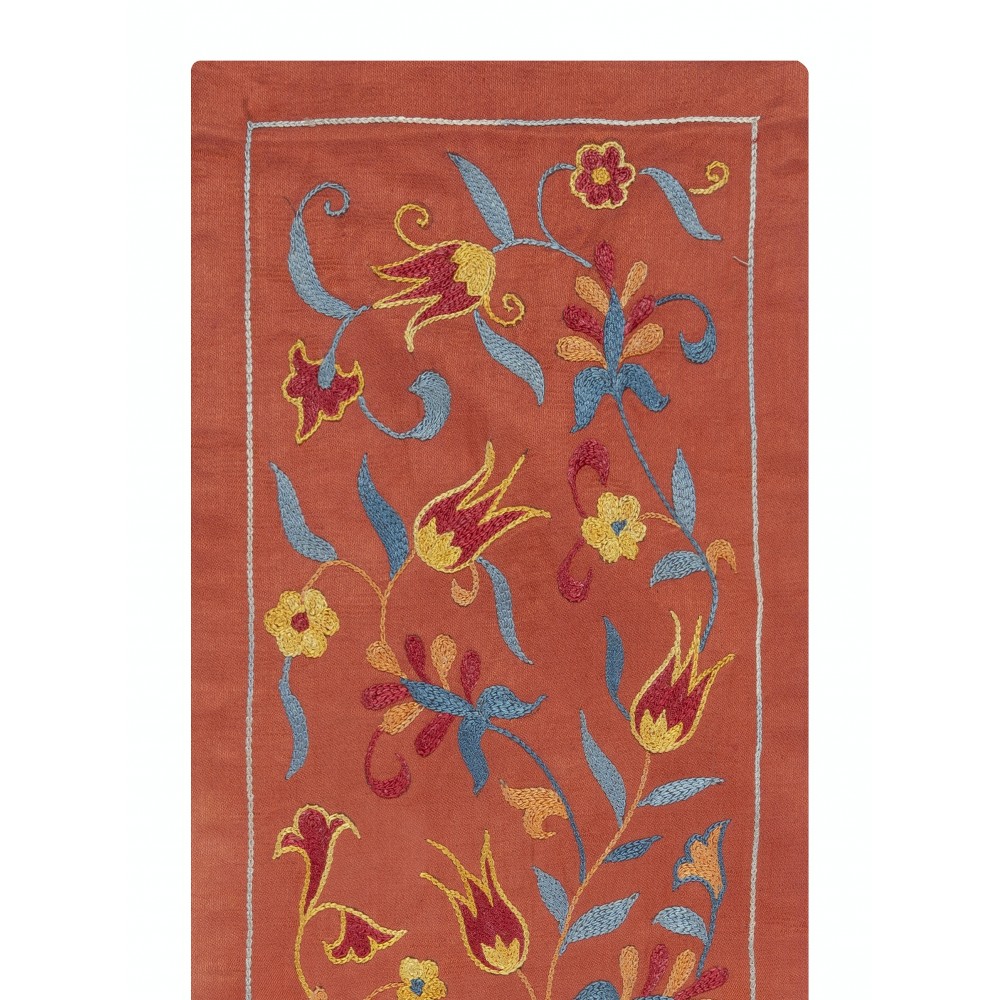 Embroidered 100% Silk Wall Hanging. Red Traditional Tapestry Embroidered 100% Silk Wall Hanging. Red Traditional Tapestry