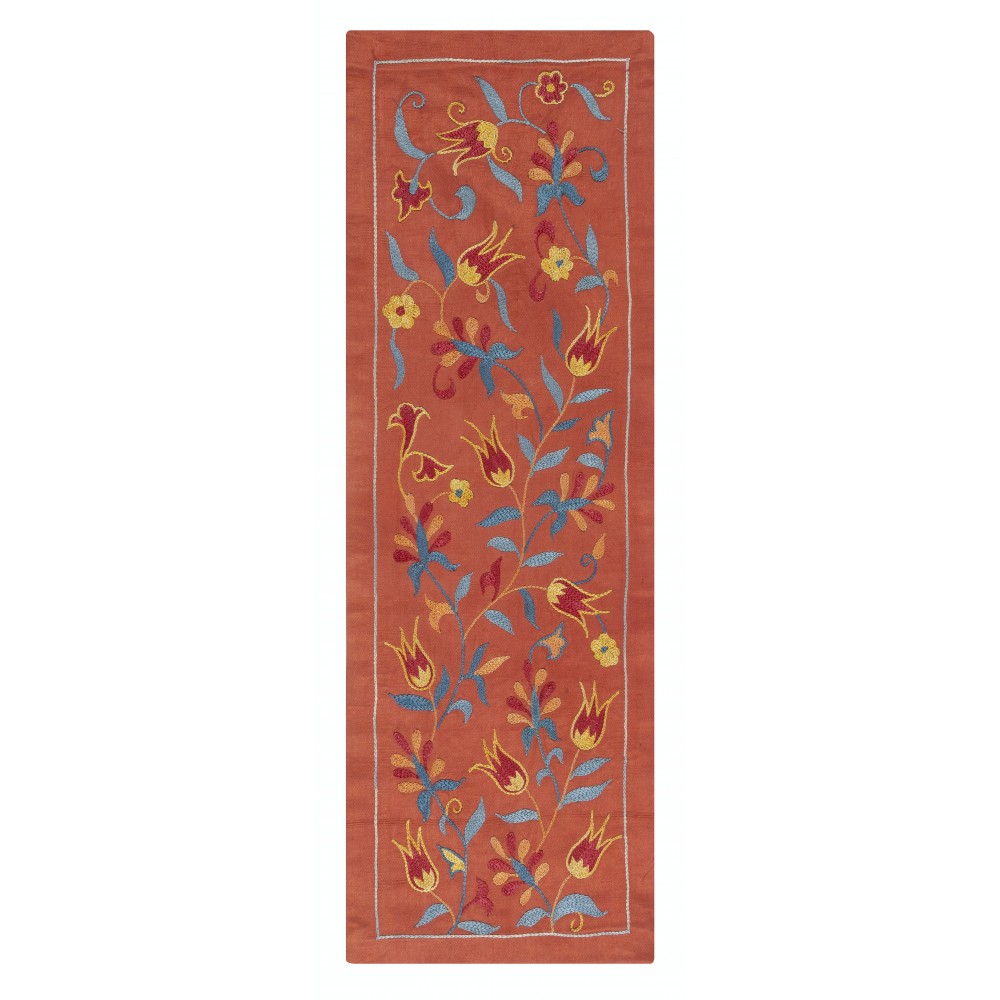 Embroidered 100% Silk Wall Hanging. Red Traditional Tapestry Embroidered 100% Silk Wall Hanging. Red Traditional Tapestry