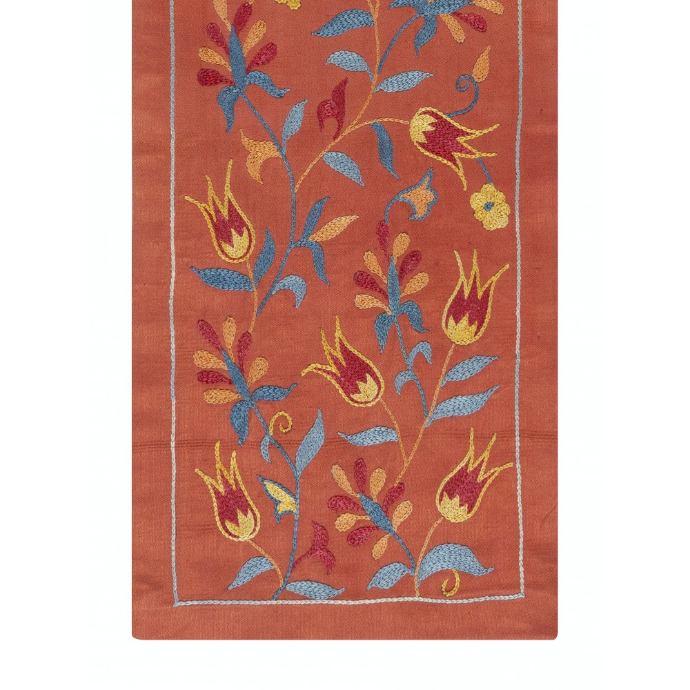 Embroidered 100% Silk Wall Hanging. Red Traditional Tapestry Embroidered 100% Silk Wall Hanging. Red Traditional Tapestry