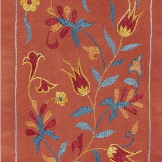 Embroidered 100% Silk Wall Hanging. Red Traditional Tapestry Embroidered 100% Silk Wall Hanging. Red Traditional Tapestry