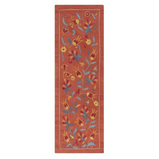 Embroidered 100% Silk Wall Hanging. Red Traditional Tapestry