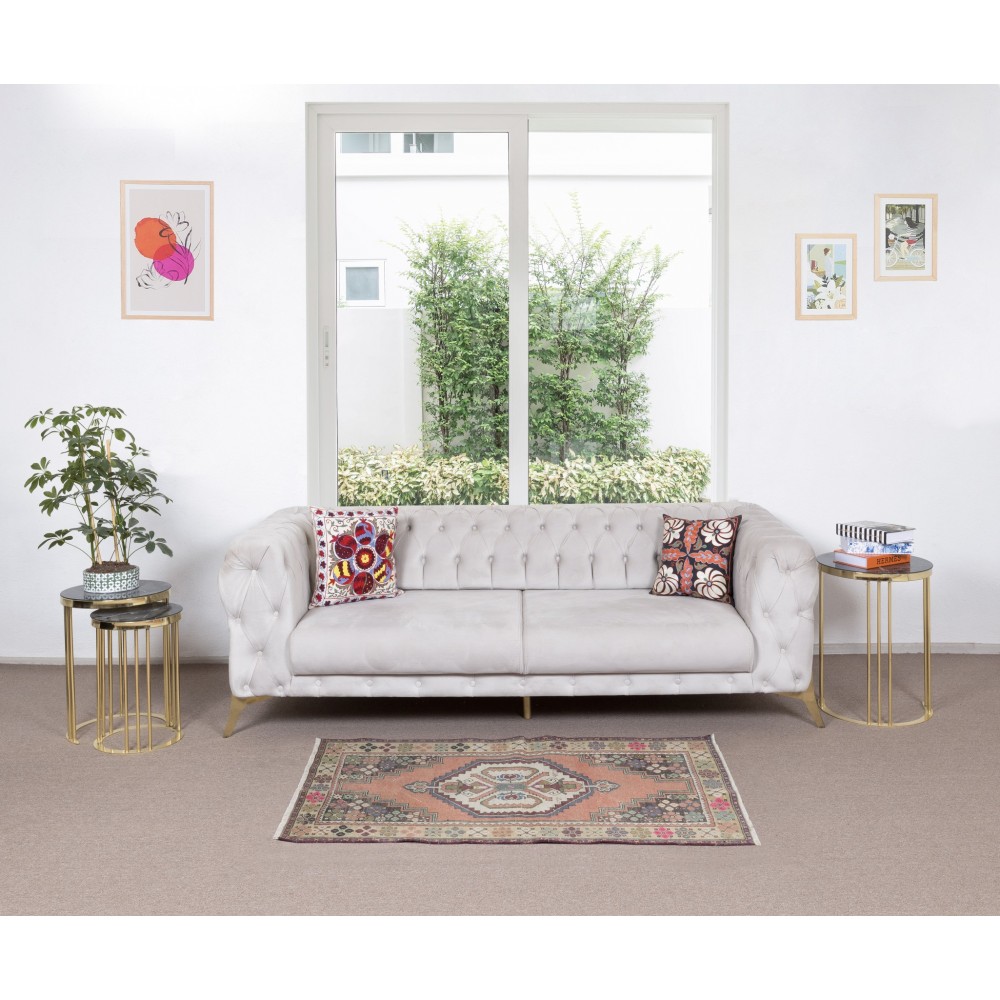 Vintage Oriental Rug, Handmade Tribal Style Wool Carpet