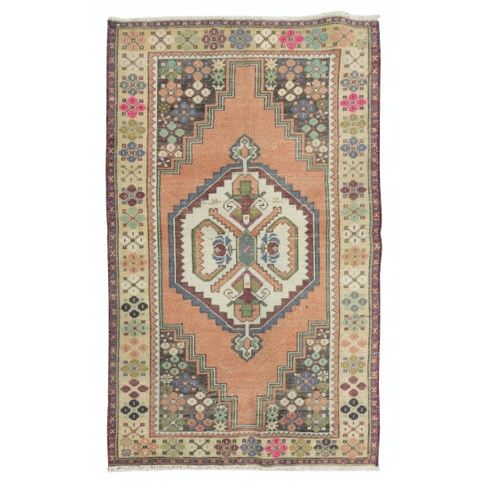 Beautiful Vintage Oriental Rug, Handmade Tribal Style Wool Carpet