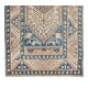 Traditional Geometric Pattern Turkish Wool Accent Rug, Vintage Handmade Cotton Carpet