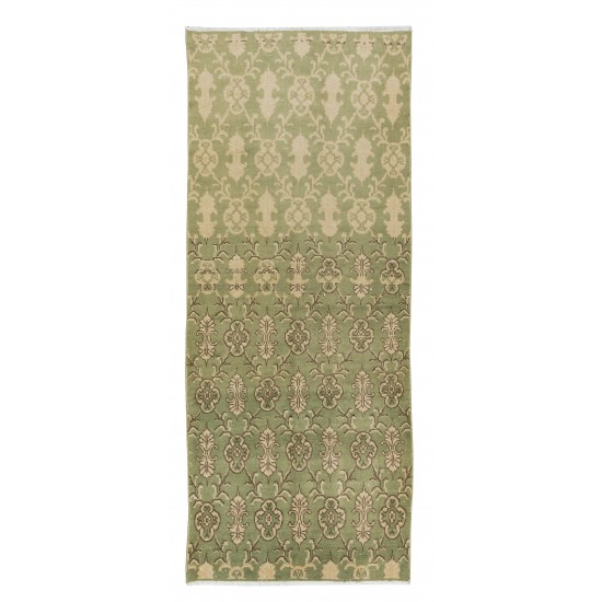Hand-Knotted Vintage Turkish Wool Runner Rug, Ideal for Hallway Decor