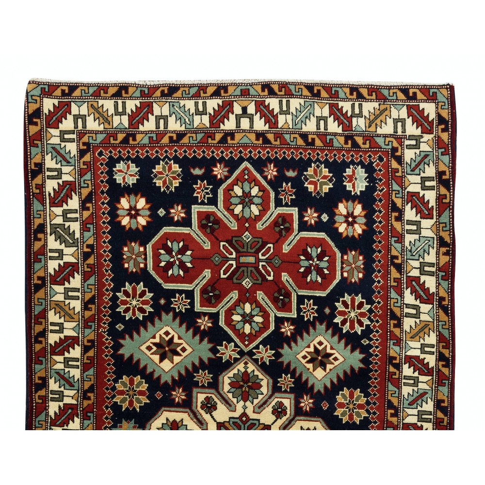 Reproduction of an antique Caucasian Shirvan Rug. 100% Wool. Natural Dyes