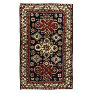 Reproduction of an antique Caucasian Shirvan Rug. 100% Wool. Natural Dyes