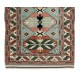 Unique Vintage Handmade Turkish Geometric Wool Rug