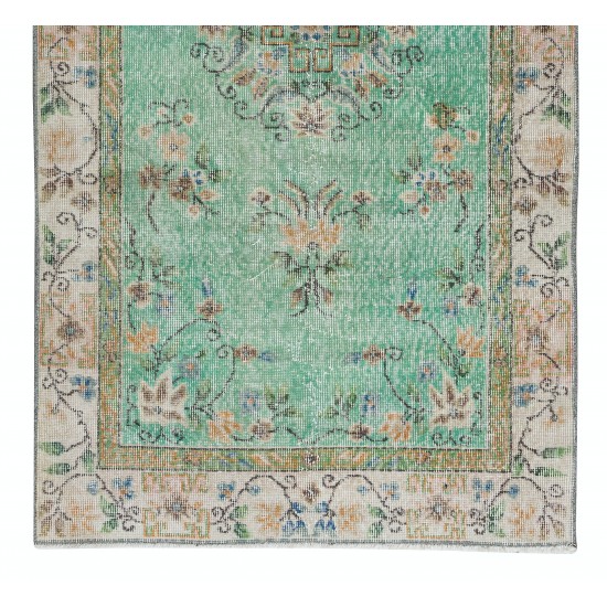 Hand-Knotted Vintage  Art Deco Chinese Design Wool Accent Rug