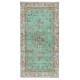 Hand-Knotted Vintage Wool Accent Rug, Art Deco Chinese Design Small Rug