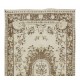 Vintage Hand-Knotted Aubusson-Inspired Turkish Wool Rug