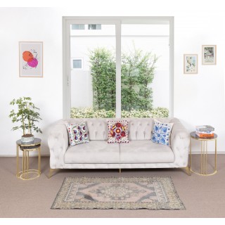 Traditional Vintage Hand-Knotted Central Anatolian Village Rug