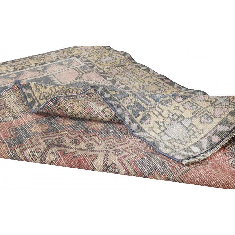 Traditional Vintage Hand-Knotted Central Anatolian Village Rug