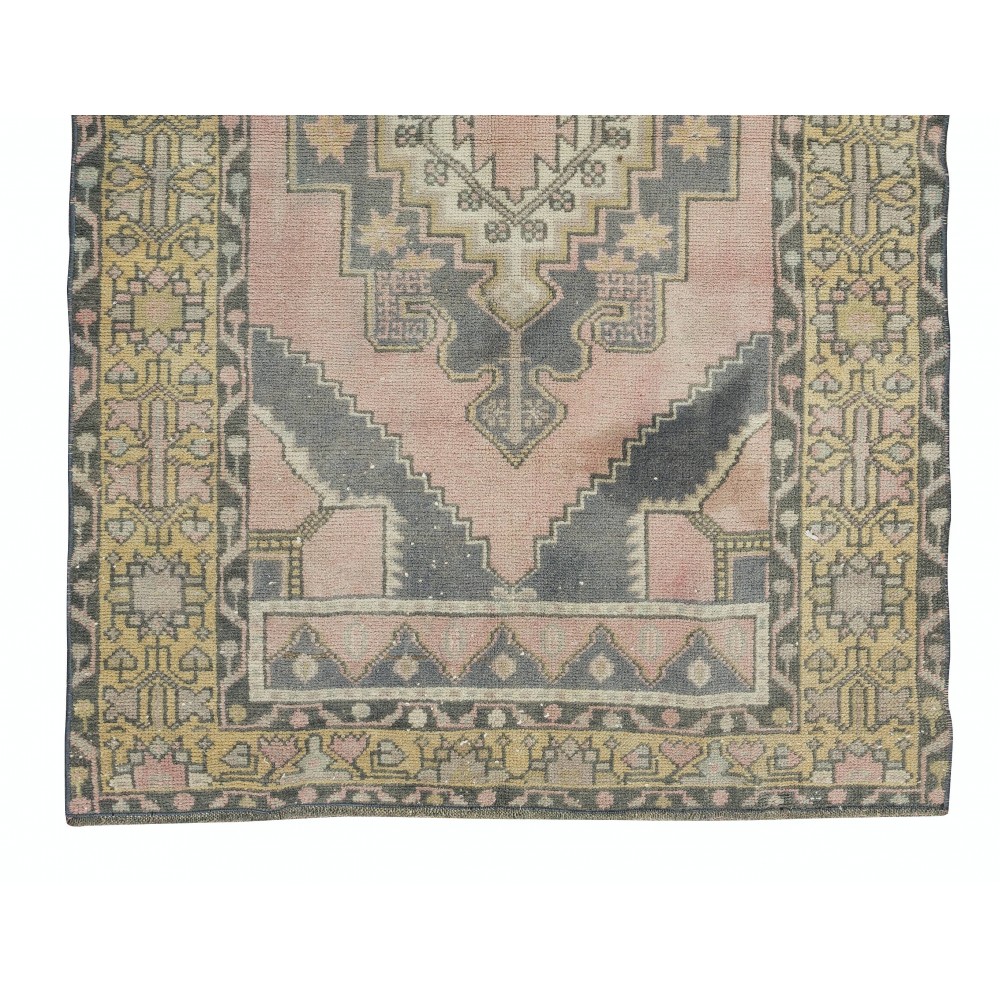 Traditional Vintage Hand-Knotted Central Anatolian Village Rug